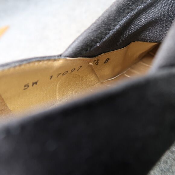 Stuart Weitzman Shoe Women 7.5 Pump Block Heel Slip On Classic Leather Black 90s - Picture 13 of 16